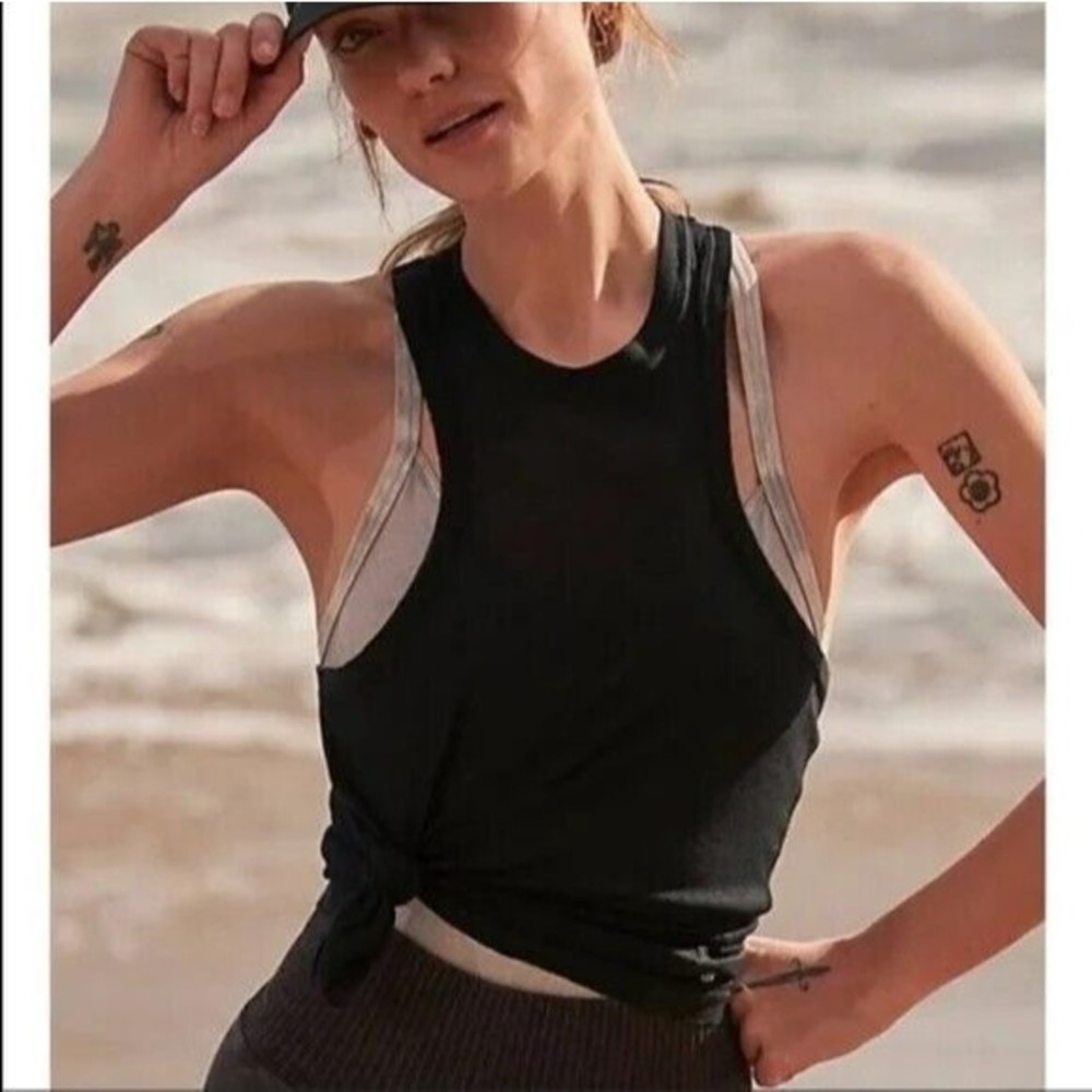 Free People Movement Tank Women's Very Varsity Size XS Ribbed Gray NWT